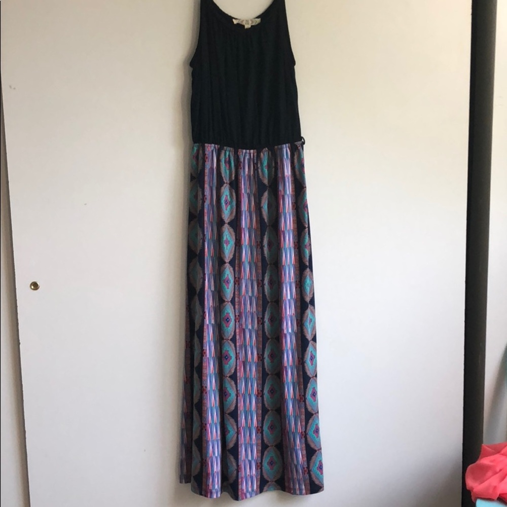 New Pink Rose aztec patterned maxi dress